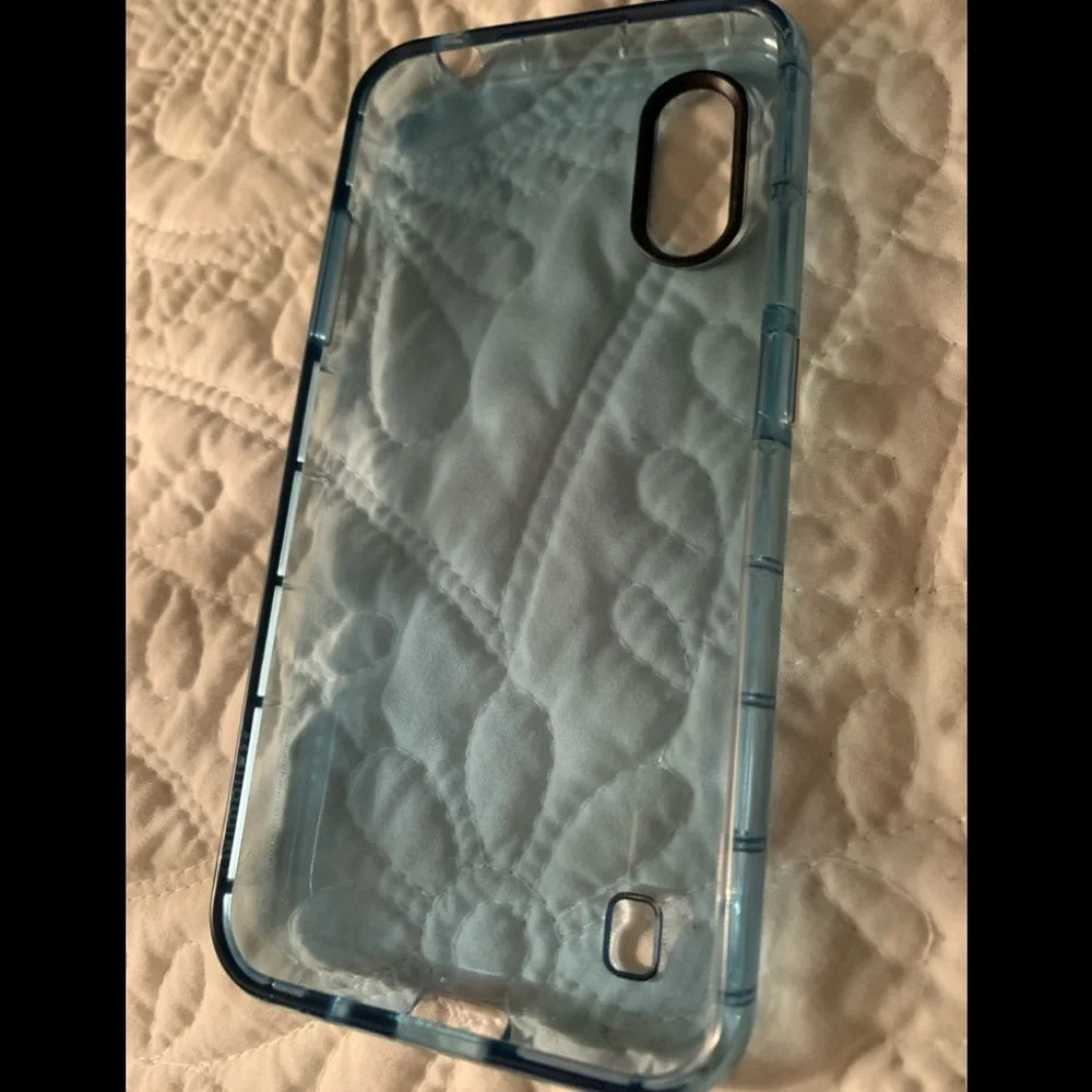 Price ⬇️ New Samsung Galaxy AO1 clear/blue phone cover